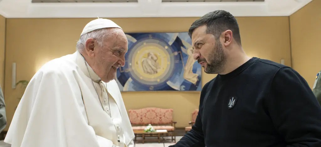 Pope Francis and President Zelensky discuss peace in Ukraine during their meeting